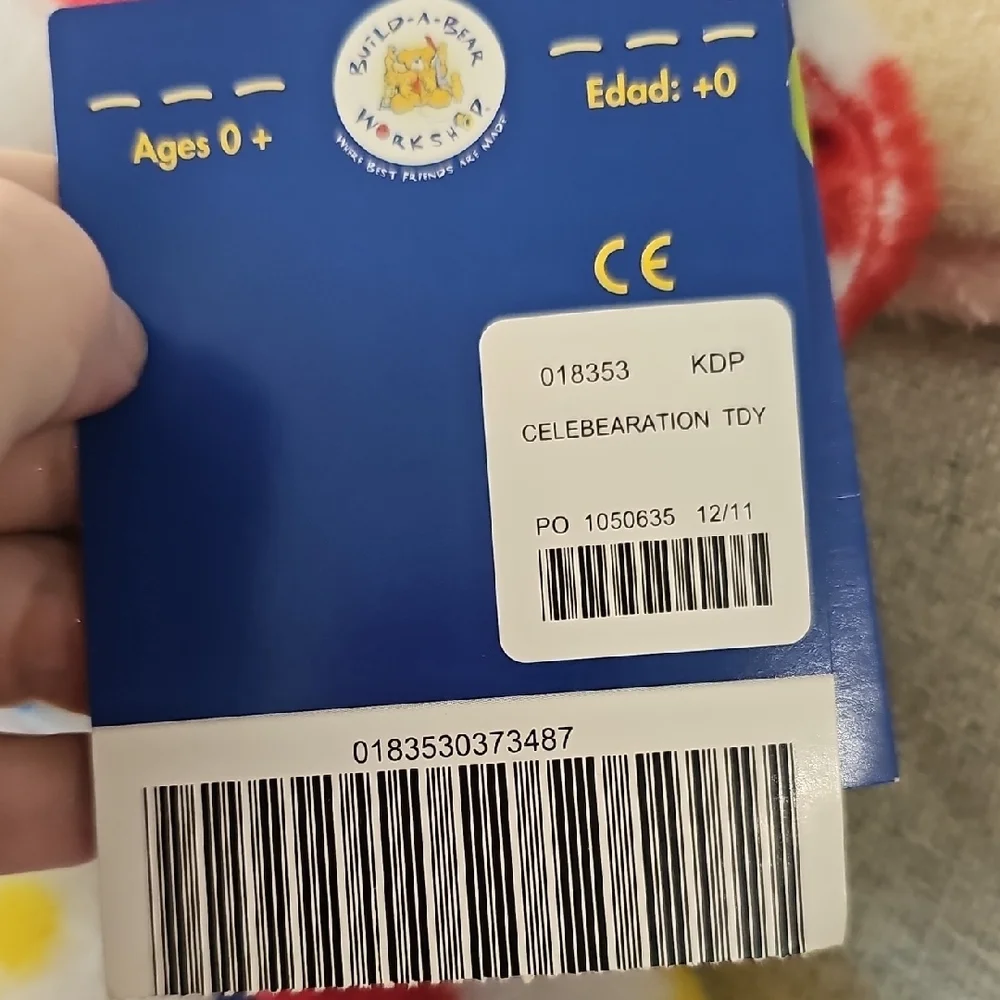 Colorful Heart and Bear Pattern Plush Toy - Picture 6 of 7